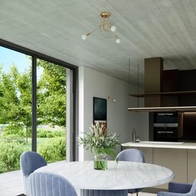 Sollux SL.1437 - Prisadený luster LOOP 3xE27/15W/230V zlatá