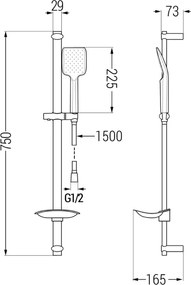 Mexen sprchový set DB62, chróm, 785624584-00