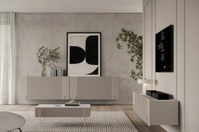 Konferenčný stolík Malmi 100 cm - kašmírová / crema bianca / zlatá