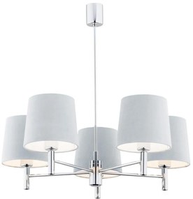 Argon 2076 - Luster na tyči BOLZANO 5xE27/15W/230V modrá