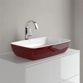 VILLEROY &amp; BOCH Artis obdĺžnikové umývadlo na dosku bez otvoru, bez prepadu, 580 x 380 mm, Bordeaux, 417258BCS9