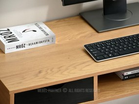 PC stolík Gavon (dub čierny + čierna). Vlastná spoľahlivá doprava až k Vám domov. 1109759