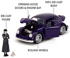 SIMBA Wednesday auto 1972 VW Beetle 1:24 a figúrka Wednesday