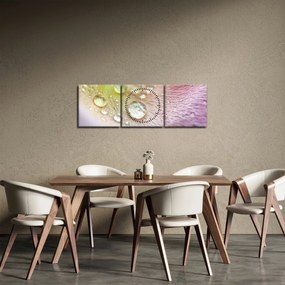 Obraz - Kvapky rosy (s hodinami) (90x30 cm)