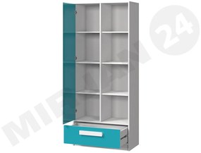 Regál Relova RL03 (biela + lesk biely + sivá) . Vlastná spoľahlivá doprava až k Vám domov. 1104879