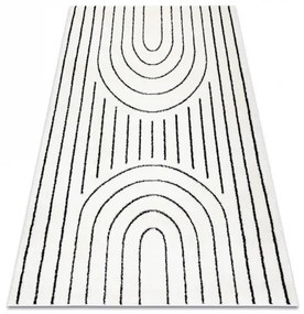 Moderný koberec MODE 8494 geometrická krémová / čierna Veľkosť: 120x170 cm