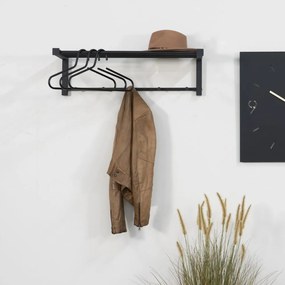 Čierny kovový nástenný vešiak 78,5 cm Bergum – Spinder Design