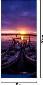 Fototapeta na dvere - Rybárske lode v prístave (95x205cm)