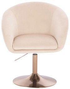 LuxuryForm DESIGN Stolička VENICE VELUR na zlatom tanieri - krémová