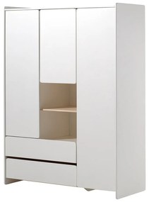 Biela detská šatníková skriňa Vipack Kiddy, 137,8 x 190 cm