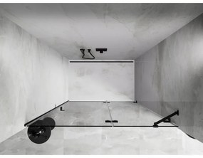 Mexen, Mexen Lunar pravé otočné sprchové dvere 130 cm, transparentné, čierne - 834-130-000-70-00-P
