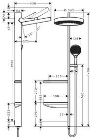 Hansgrohe Rainfinity - Showerpipe 360 1jet s podomietkovou inštaláciou, matná biela 26842700