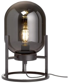 Čierna stolová lampa so skleneným tienidlom (výška 34 cm) Regi – Fischer & Honsel