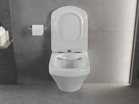 Mexen Vito, závesné WC Rimless 54,5 x 37 cm s pomaly padajúcim sedátkom z duroplastu, biela, 30174000