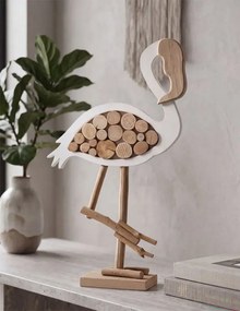 Drevená dekorácia Flamingo Nature 56 cm hnedá