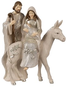 Vianočné dekorácie socha vianočný betlehem Svätá rodina - 24*16*32 cm