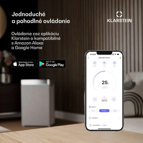 Klarstein AireLux prenosná klimatizácia, 14 000 BTU, Inteligentné ovládanie, Moderná