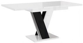 Rozkladací jedálenský stôl MAEL - biely lesk / čierny lesk