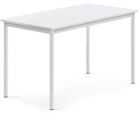 Stôl SONITUS, 1200x700x720 mm, HPL - biela, biela