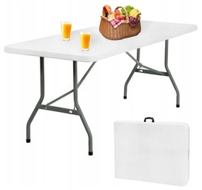 SUPPLIES VIKING 180 cm rozkladací cateringový plastový stôl - biela farba