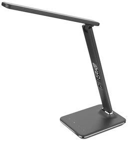 LED stolná lampička s displejom, čierna