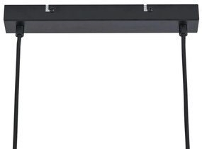 Moderné závesné svietidlo čierne s drevom a dymovým sklom 4-svetlá - Aleks