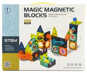 Magnetická stavebnica plast 66 ks v krabici 31 x 25 x 8 cm