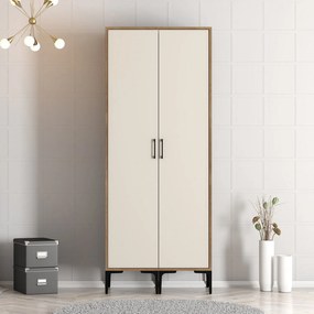 Šatníková skriňa Kiara SS (orech + krémová). Akcia -19%. Vlastná spoľahlivá doprava až k Vám domov. 1088400