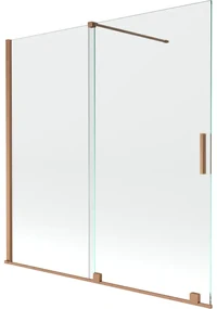 Mexen Velar, 2-krídlová posuvná vaňová zástena 160 x 150 cm, 8mm číre sklo, medená matná, 896-160-000-01-65