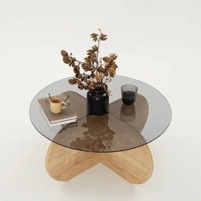 Konferenčný stolík BUBBLE 35x75 cm hnedá/čierna