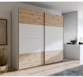 Šatníková skriňa KARO 220x210 cm biela/dub artisan