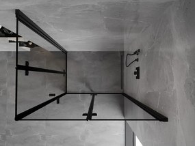 Mexen Mist-F Duo, skladací sprchový kút 80 x 95 cm, číre sklo-čierny rám, 8A6-080L-095P-70-70