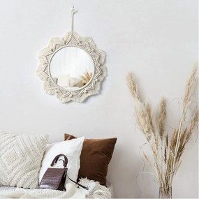 Tutumi REA, nástenné zrkadlo Boho 50cm(zrkadlo 34cm), 322049, HOM-03005