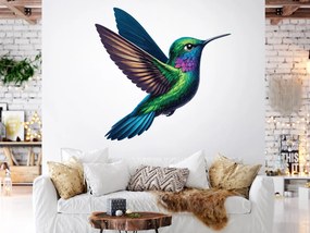 Kolibrík textilní prelepiteľná nálepka na stenu list 45 x 44 cm