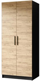 Skriňa Gold 2d Čierna/Dub Craft Zlatý