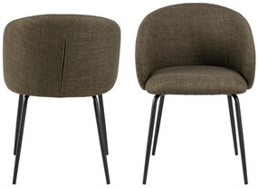 Actona 2x Jedálenské kreslo Eleanor - tmavozelená / čierna