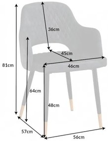 Stolička Paris dekoračné prešívanie zamatovo šedá