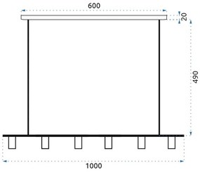 Toolight - Kovová industriálna stropná lampa 6xE27 APP480-6CP, čierna, OSW-00906