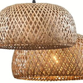 Luster na lanku KORFU 1xE27/20W/230V pr. 38 cm bambus