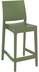 MAYA BAR 65 záhradná barová stolička olive green