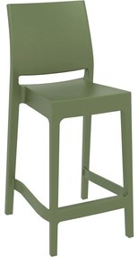 MAYA BAR 65 záhradná barová stolička olive green