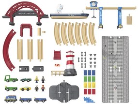 Playtive Drevená železničná súprava XL s kontajnerovým prístavom  (100367492)