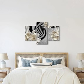 Obraz - 3D zlaté kvety (90x60 cm)