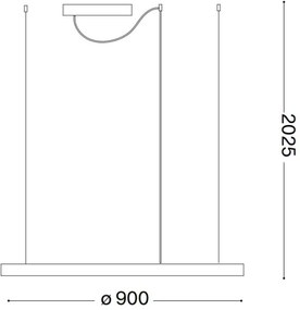 Ideal Lux - Závesné LED svietidlo na lane ORACLE SLIM LED/53W/230V 2700K priemer 90 cm biela