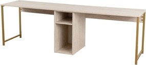 Dvojitý travertínový a zlatý pracovný stôl