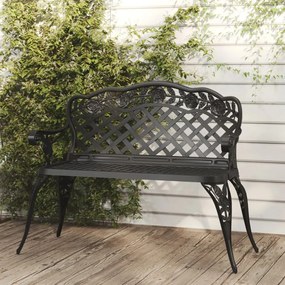 vidaXL Záhradná lavička 108 cm odlievaný hliník čierna