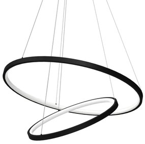 LED Luster na lanku HOOP LED/51W/230V pr. 60 cm 4000K čierna