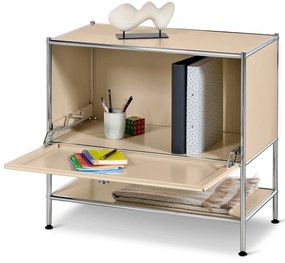 Kovová odkladacia skrinka »CN3« s výklopnými dvierkami, béžová