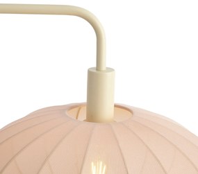Japandi stojacia lampa béžová s krémovým látkovým tienidlom - Bida