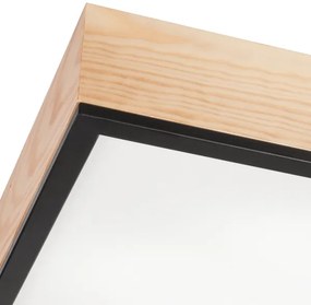 Stropné svietidlo NATURAL SQUARE 4xE27/15W/230V 48x48 cm borovica/čierna